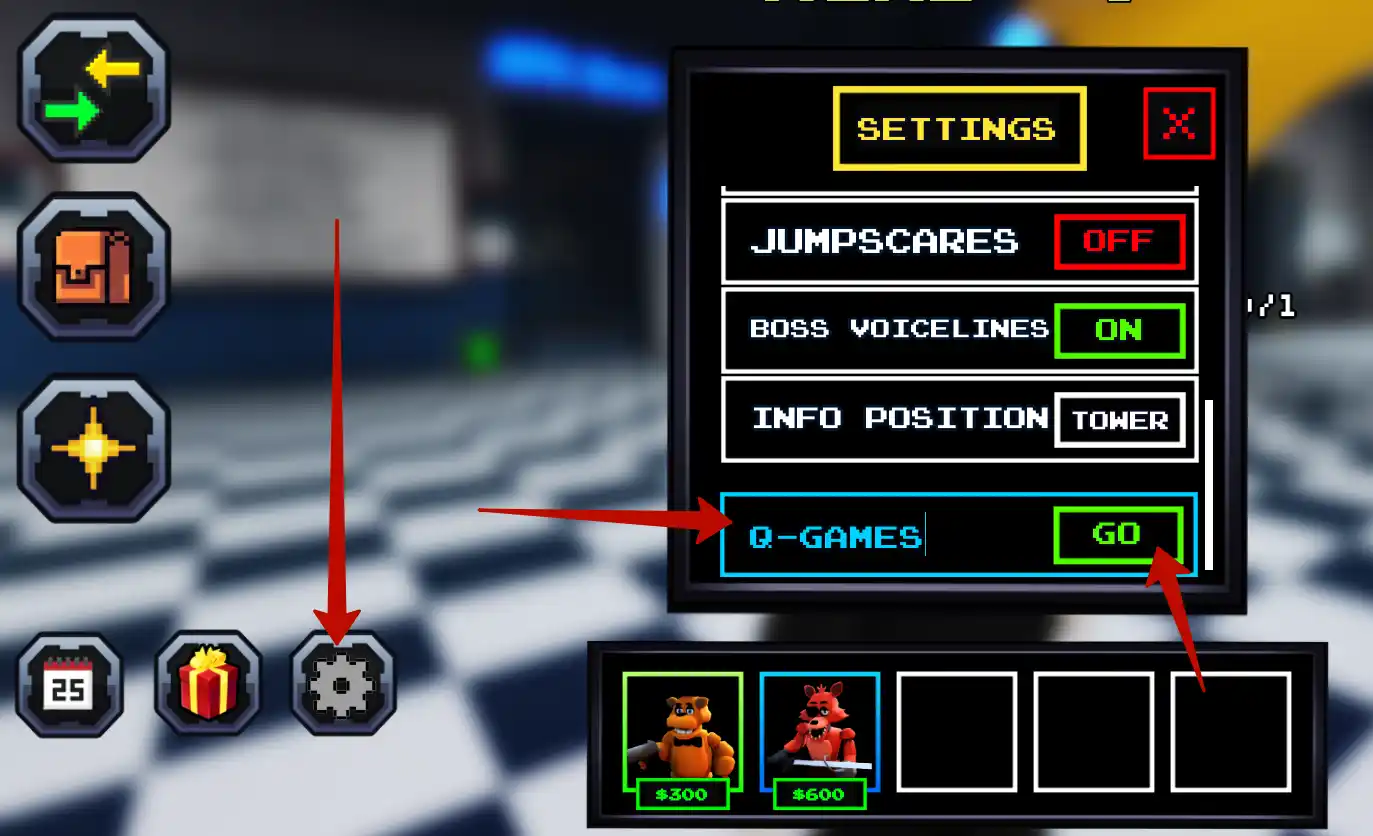 Как активировать коды Five Nights TD